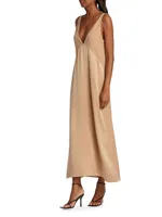 V-Neck Silk Gown