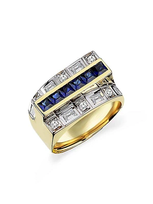 Vibe 14K Gold, Diamond & Sapphire Ring