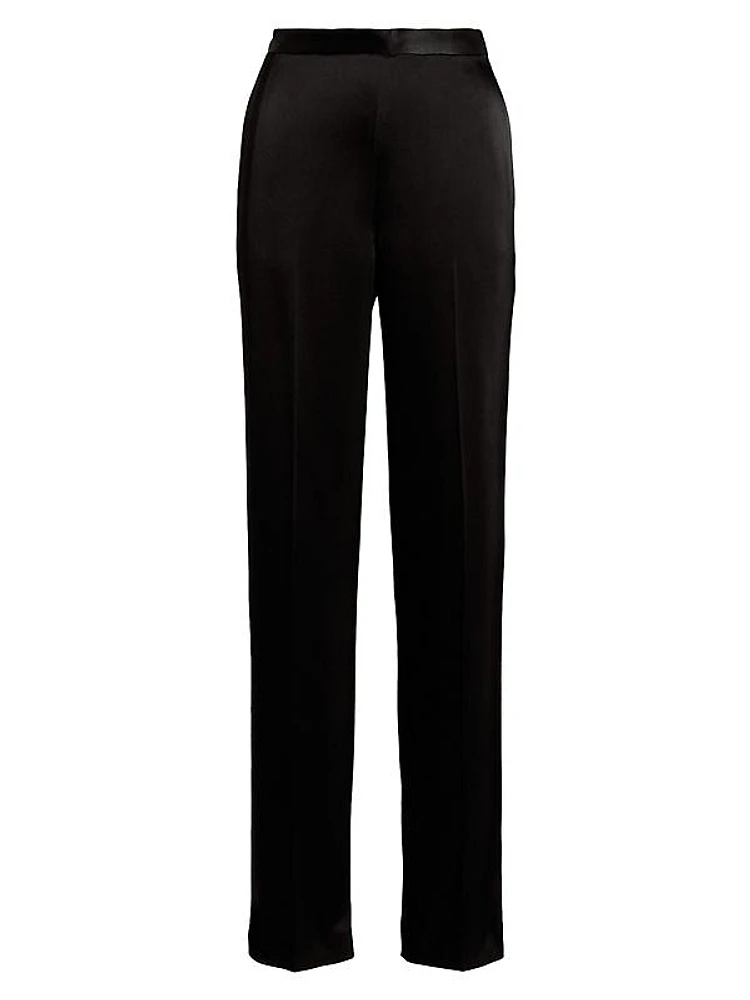 Straight Flat-Front Pants