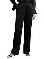 Straight Flat-Front Pants