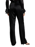 Straight Flat-Front Pants