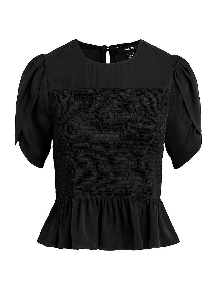 Harlow Smocked Peplum Top