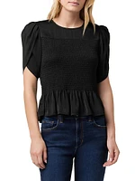 Harlow Smocked Peplum Top