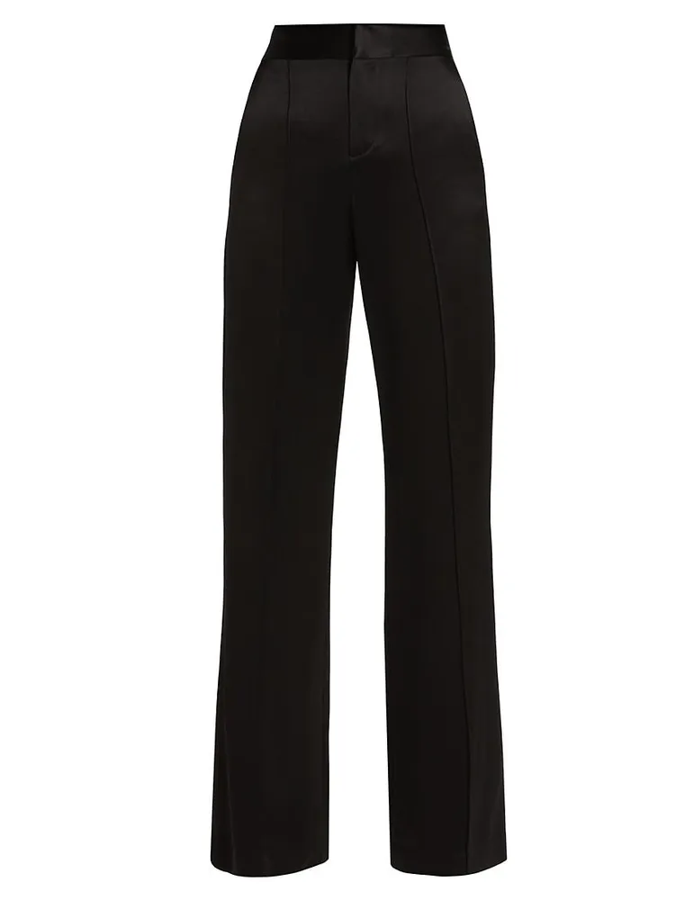 Dylan Silk High-Waisted Wide-Leg Pants