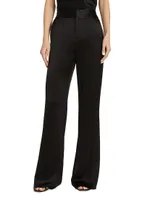 Dylan Silk High-Waisted Wide-Leg Pants