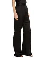 Dylan Silk High-Waisted Wide-Leg Pants