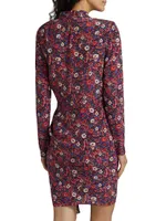 Louella Floral Stretch Silk-Satin Minidress