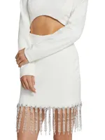 Hand-Beaded High Neck Minidress