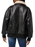 Oversized Leather Bomber Jacket