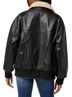 Oversized Leather Bomber Jacket