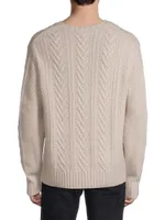 Basket Stitch Crewneck Wool-Cashmere Sweater