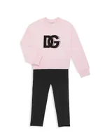 Little Girl's & 'D&G' Crewneck Sweatshirt