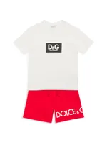 Little Boy's & Logo Sweat Shorts