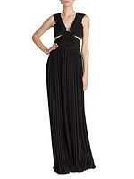 Hammered Silk Gauze Maxi Dress