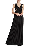 Hammered Silk Gauze Maxi Dress