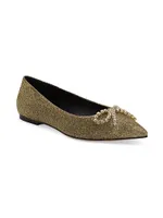 Lee Crystal-Embellished Lurex Flats