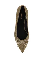 Lee Crystal-Embellished Lurex Flats