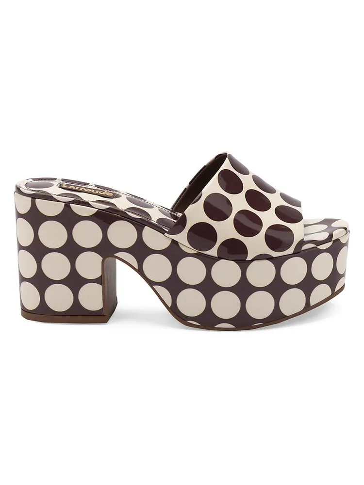 Miso Polka Dot Patent Leather Platform Mules