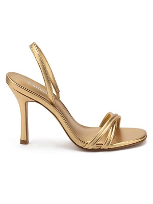 Annie Metallic Leather Slingback Sandals