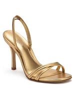 Annie Metallic Leather Slingback Sandals