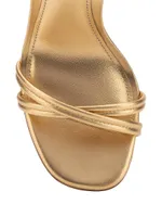 Annie Metallic Leather Slingback Sandals