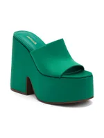 Wanda Satin Platform Mules