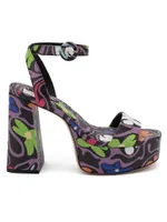 Dolly Floral Patent Leather Platform Sandals