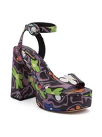 Dolly Floral Patent Leather Platform Sandals