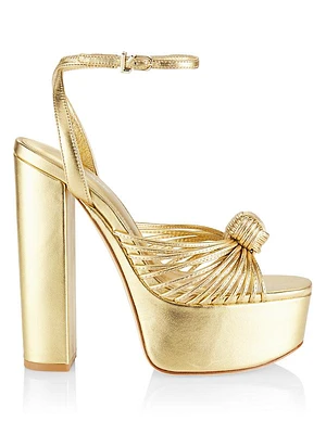 Valerie Metallic Leather Platform Sandals