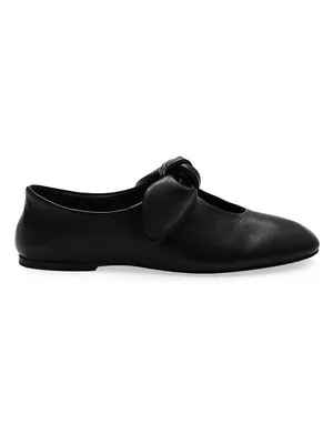 Bow Leather Flats