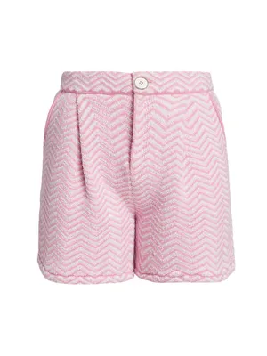 Cashmere-Blend Chevron Shorts