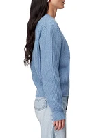 Cashmere-Wool Rib-Knit Sweater