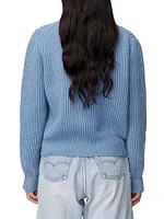 Cashmere-Wool Rib-Knit Sweater