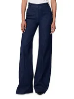 High-Waisted Denim Trousers