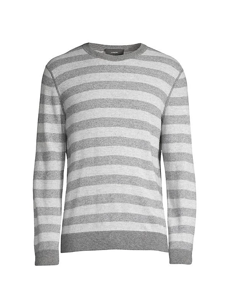 Birdseye Stripe Crewneck Sweater