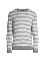 Birdseye Stripe Crewneck Sweater