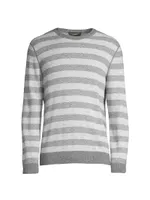 Birdseye Stripe Crewneck Sweater