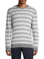 Birdseye Stripe Crewneck Sweater