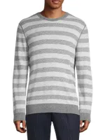 Birdseye Stripe Crewneck Sweater