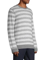 Birdseye Stripe Crewneck Sweater