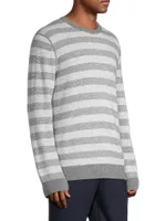 Birdseye Stripe Crewneck Sweater