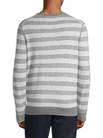 Birdseye Stripe Crewneck Sweater