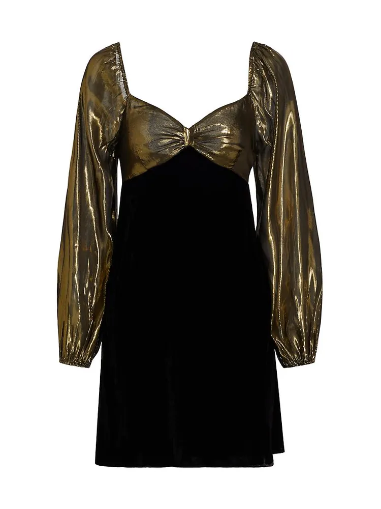 Paris Metallic & Velvet Cocktail Dress