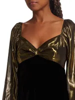 Paris Metallic & Velvet Cocktail Dress