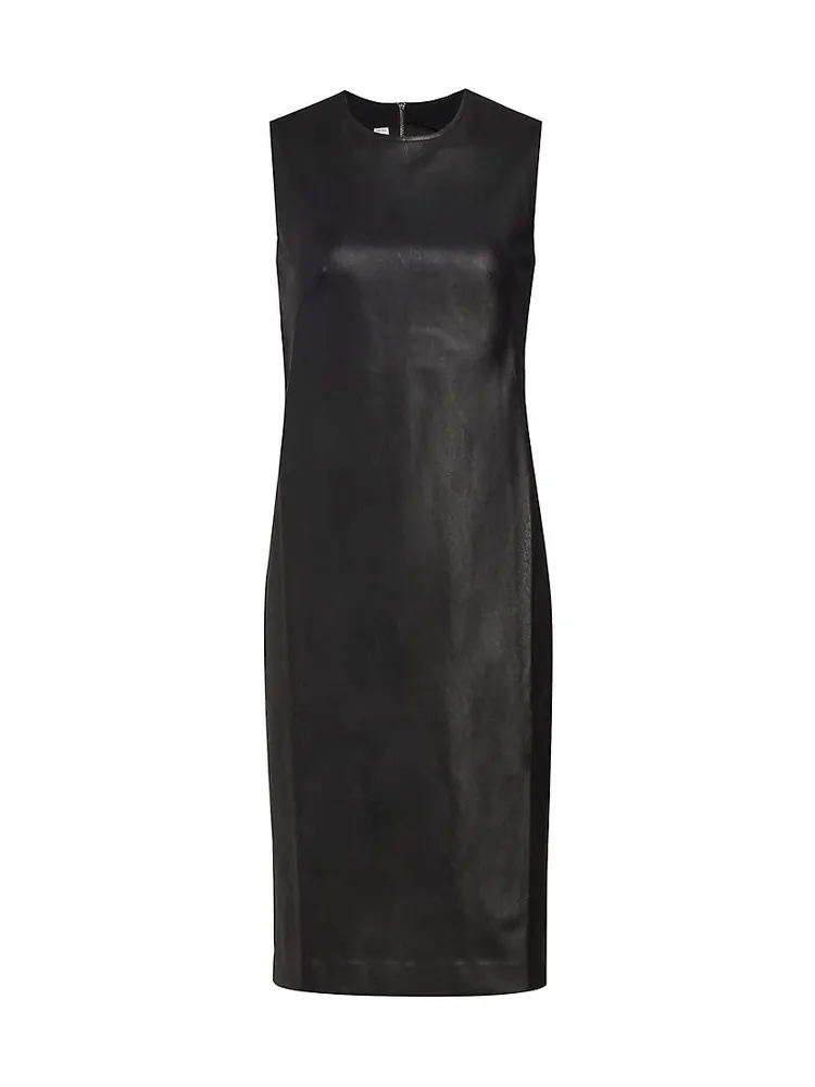 Faux Leather Sheath Dress