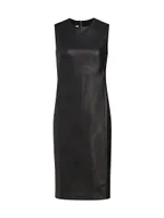 Faux Leather Sheath Dress