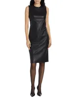 Faux Leather Sheath Dress