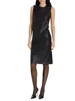 Faux Leather Sheath Dress