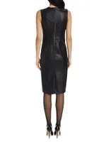 Faux Leather Sheath Dress