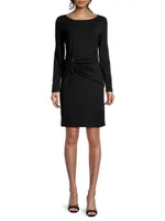 Draped Jersey Zipper Minidress